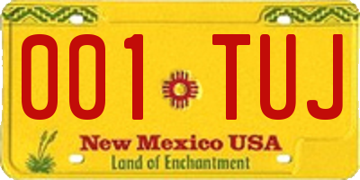 NM license plate 001TUJ