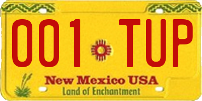 NM license plate 001TUP