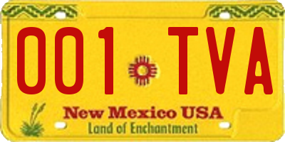 NM license plate 001TVA