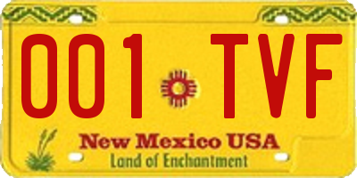 NM license plate 001TVF