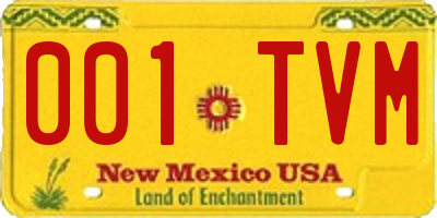 NM license plate 001TVM