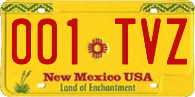 NM license plate 001TVZ