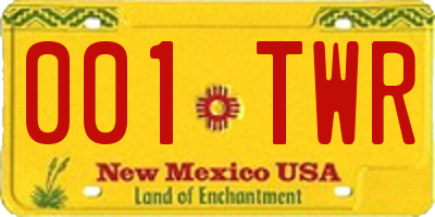 NM license plate 001TWR