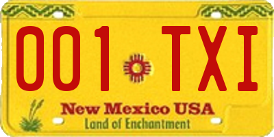NM license plate 001TXI