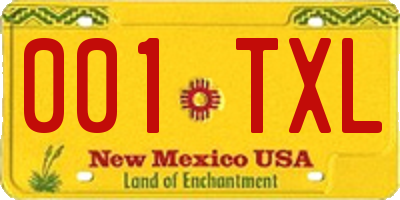 NM license plate 001TXL