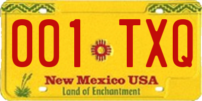 NM license plate 001TXQ