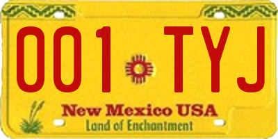 NM license plate 001TYJ
