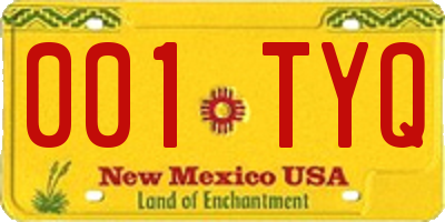 NM license plate 001TYQ