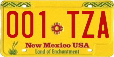 NM license plate 001TZA