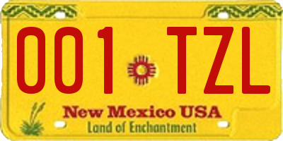 NM license plate 001TZL