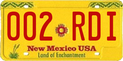 NM license plate 002RDI