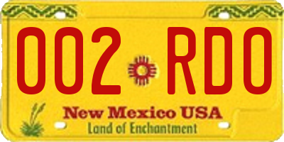 NM license plate 002RDO