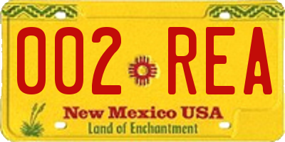 NM license plate 002REA