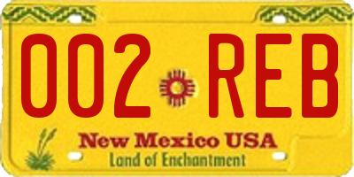 NM license plate 002REB