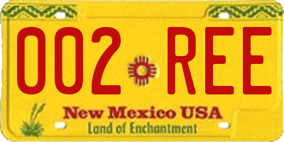 NM license plate 002REE