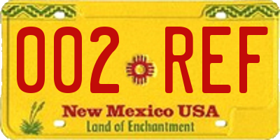 NM license plate 002REF