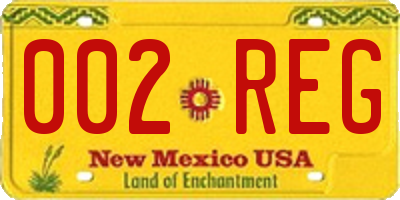 NM license plate 002REG