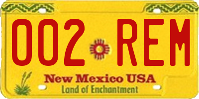 NM license plate 002REM