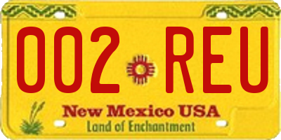 NM license plate 002REU