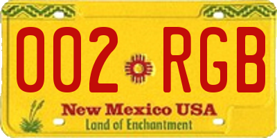 NM license plate 002RGB