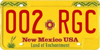 NM license plate 002RGC