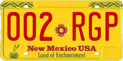 NM license plate 002RGP