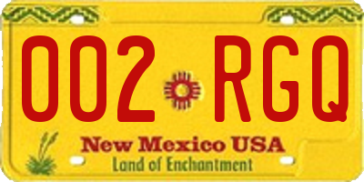 NM license plate 002RGQ