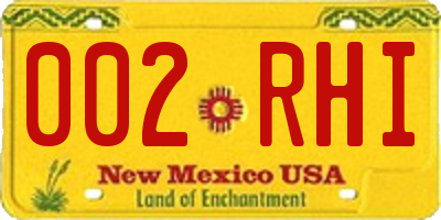 NM license plate 002RHI