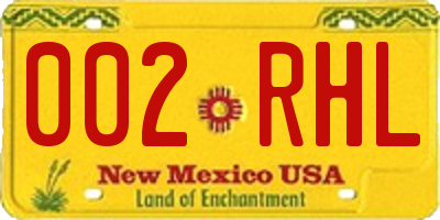 NM license plate 002RHL