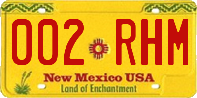 NM license plate 002RHM