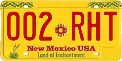 NM license plate 002RHT