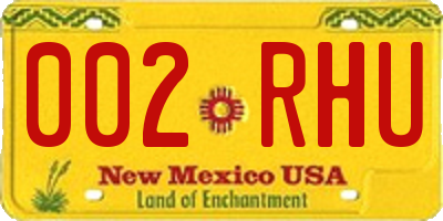 NM license plate 002RHU