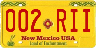 NM license plate 002RII