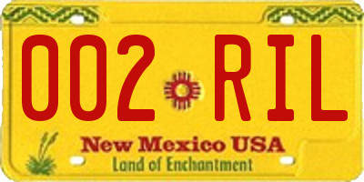 NM license plate 002RIL