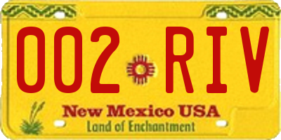 NM license plate 002RIV