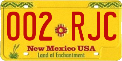 NM license plate 002RJC