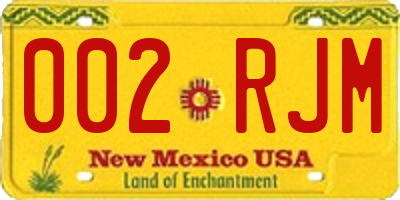 NM license plate 002RJM