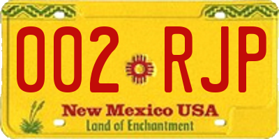 NM license plate 002RJP