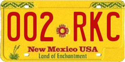 NM license plate 002RKC