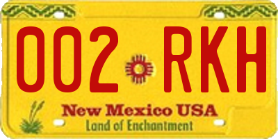 NM license plate 002RKH