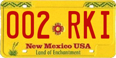 NM license plate 002RKI