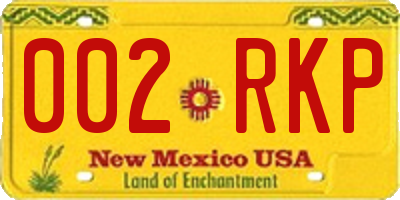 NM license plate 002RKP