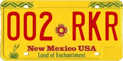 NM license plate 002RKR