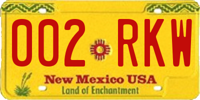 NM license plate 002RKW