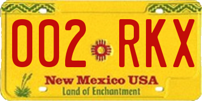 NM license plate 002RKX