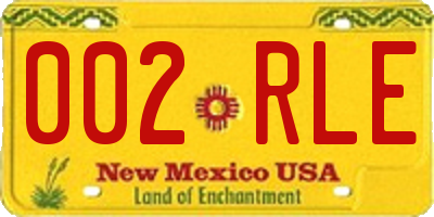 NM license plate 002RLE