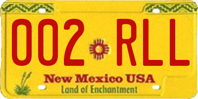 NM license plate 002RLL