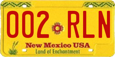 NM license plate 002RLN