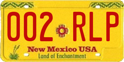 NM license plate 002RLP