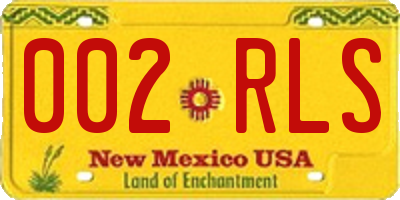 NM license plate 002RLS